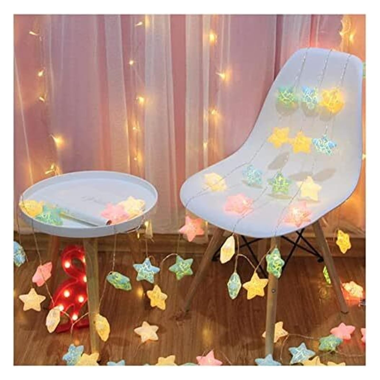JFGCTYHXY String Lights, String Lights for Bedroom Wedding Party Christmas Tree Decorations Colors Changing(USB,9.8ft(20led))