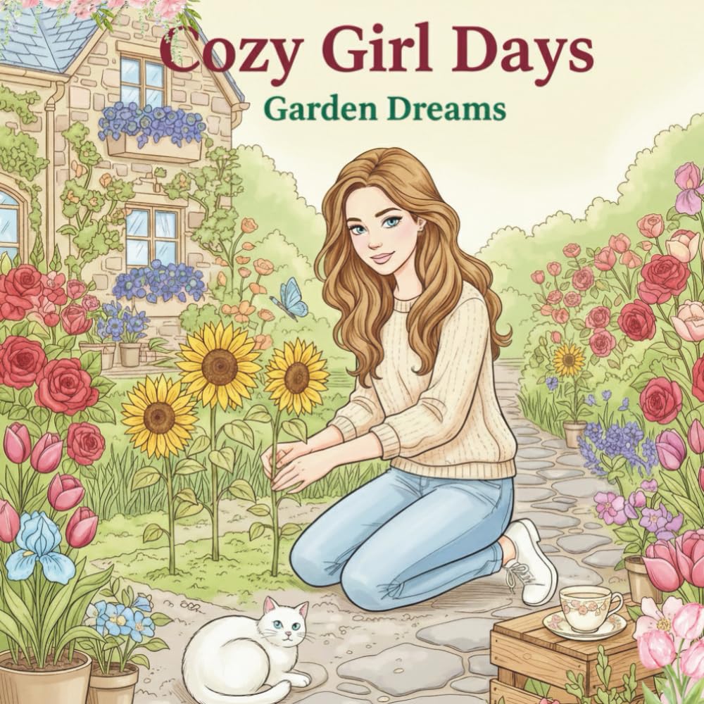 Cozy Girl Days – Garden Dreams: A Relaxing Coloring Book for adults and teens: Relaxing Coloring Book with Peaceful Garden Scenes, Tea Moments & ... (Cozy Girl Days: Coloring Book Collection)