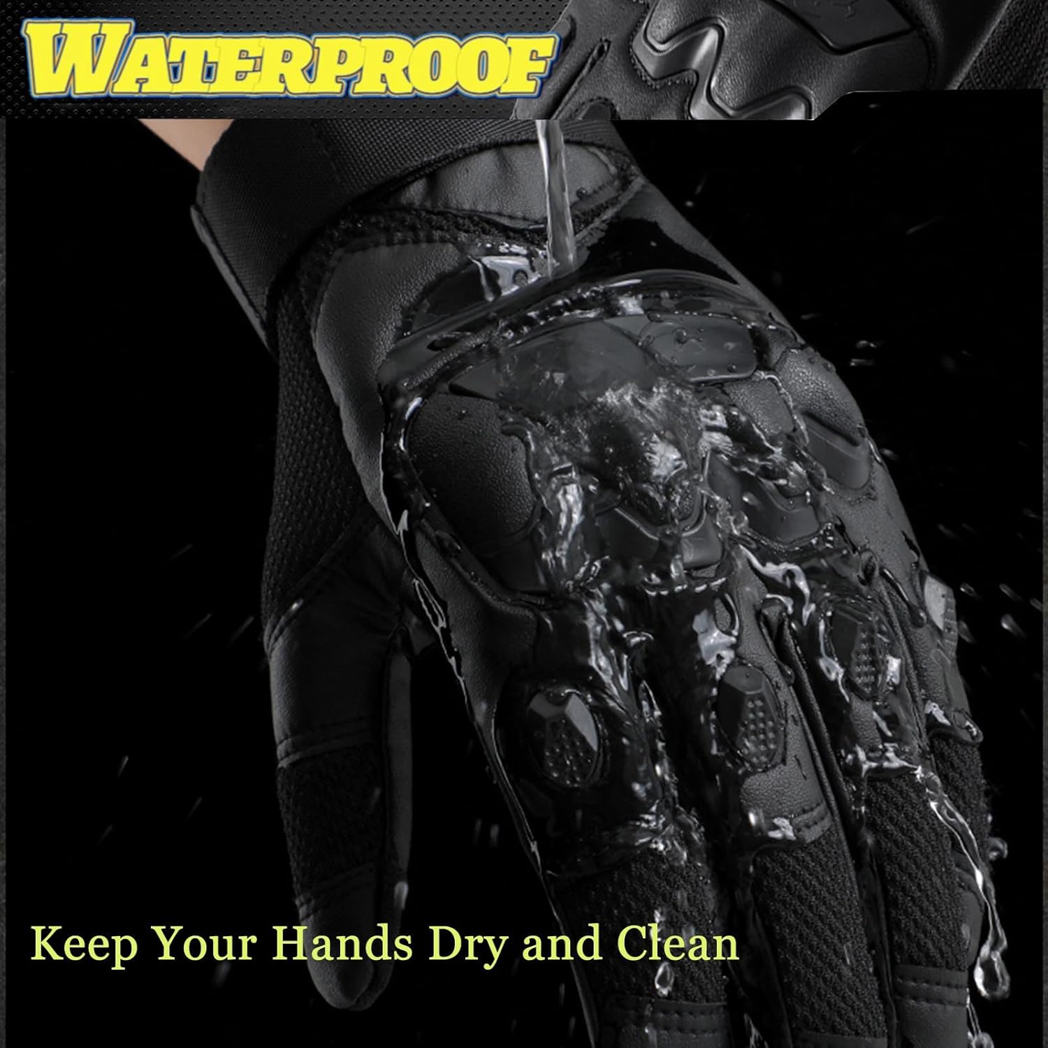 Tactical Gloves for Men Touchscreen Motorcycle Gloves with Hard Shell Leather Palm Padding for Outdoor Sports Motorcycle Cycling Tactical Airsoft Paintball Hunting Hiking Camping Climbing - Image 3