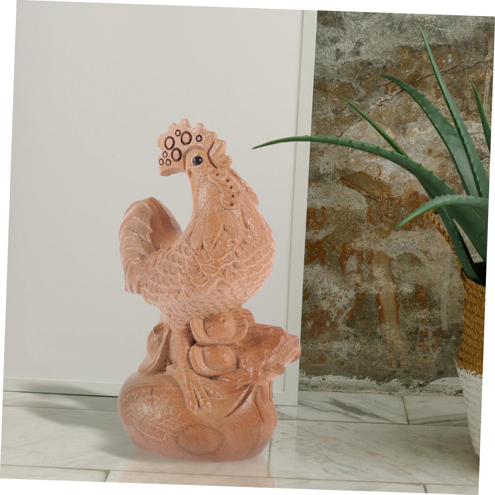 Amazon.co.jp: NESTINGHO 木製 鶏 装飾品 鶏 彫像 鶏 彫刻