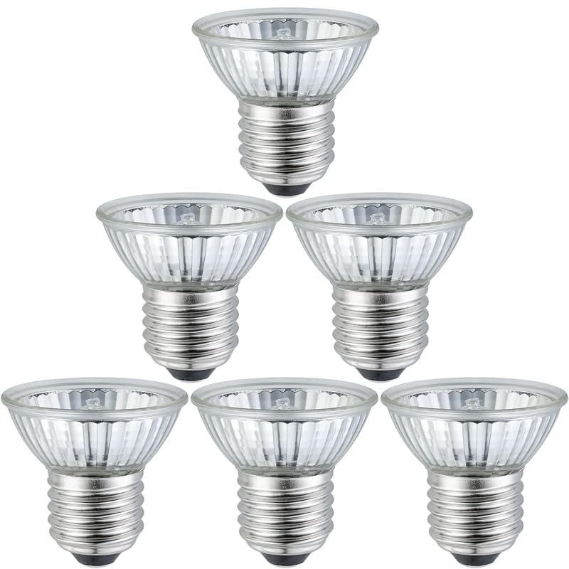 Lâmpada UVA/UVB Halógena para Terrário 50 W YEGRUEB, Base E26, Pacote com 6