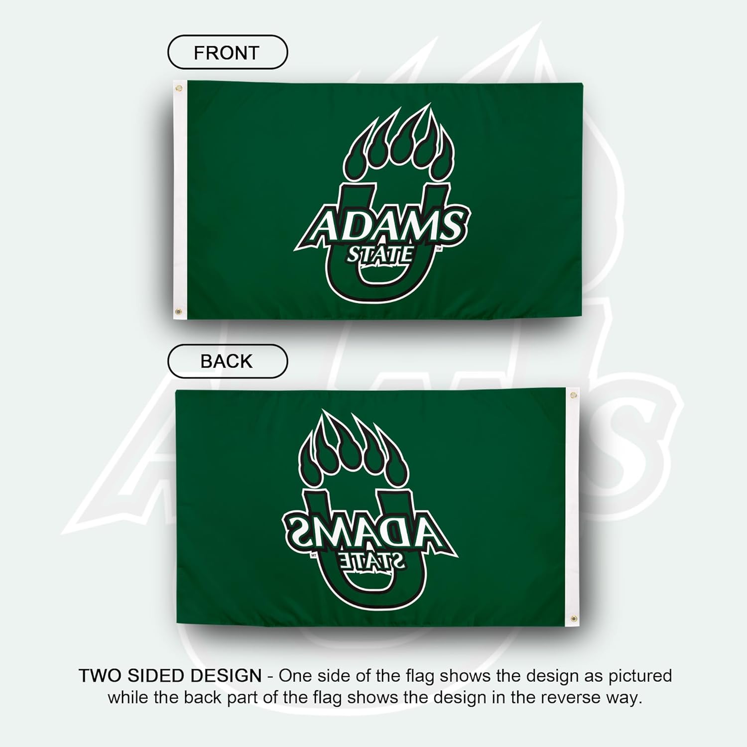 Desert Cactus Adams State University ASU Flag - 3 x 5 Feet Grizzlies Banner, Indoor/Outdoor Durable Fabric, 100% Polyester Design (Style 1) - Image 2