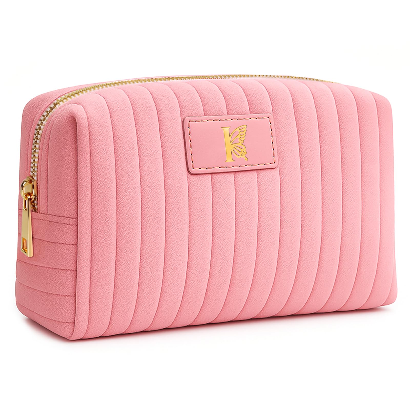 Monogrammed Make Up Bags for Women Personalized Cosmetic Bags Women Small Quilted Makeup Pouch Cute Makeup Bag Travel