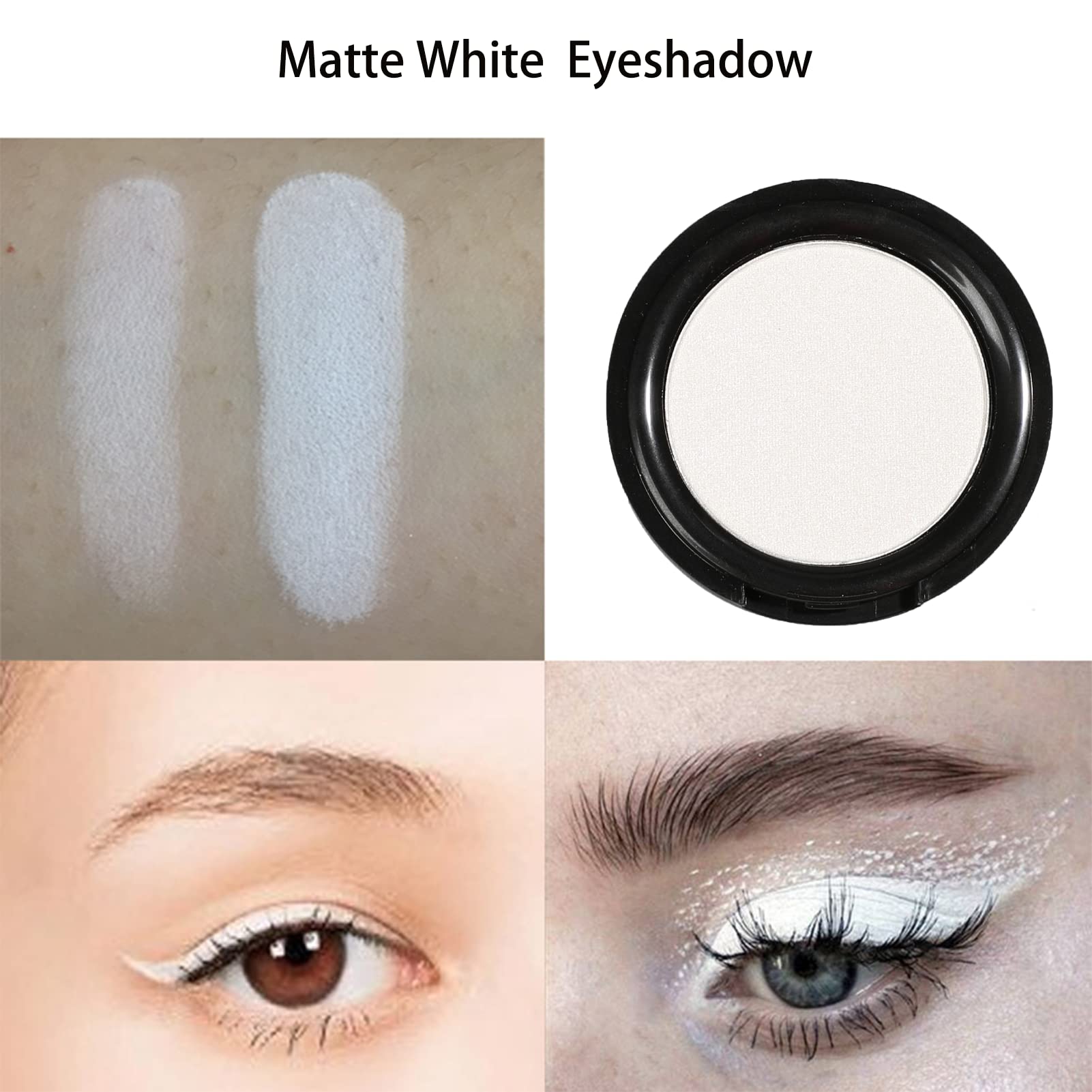 Single Matte Eyeshadow,Pressed Fine Powder Eyeshadow,High Pigment Longwear Single Black Eye Make up for Day&Night - Image 4