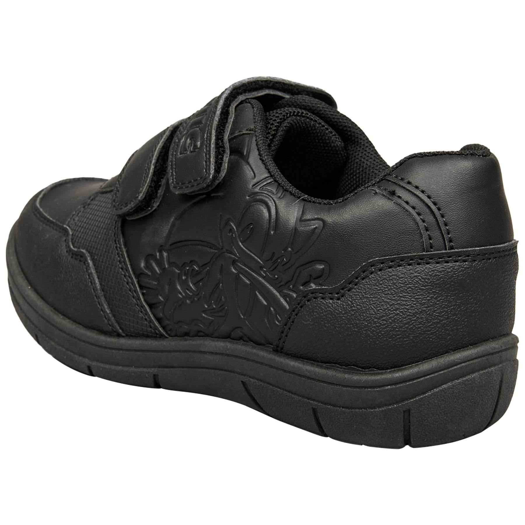 SONIC THE HEDGEHOG Zapatos escolares para niños con licencia oficial con correa de velcro negro con diseño sónico en relieve, suela antideslizante, acolchada, cómoda, duradera, construcción del Reino