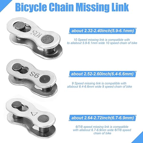 Miniatura 6 de Alicates de enlace de bicicleta, separador de rotura de cadena, verificador de cadena, 3 pares de eslabones faltantes de bicicleta, abridor de