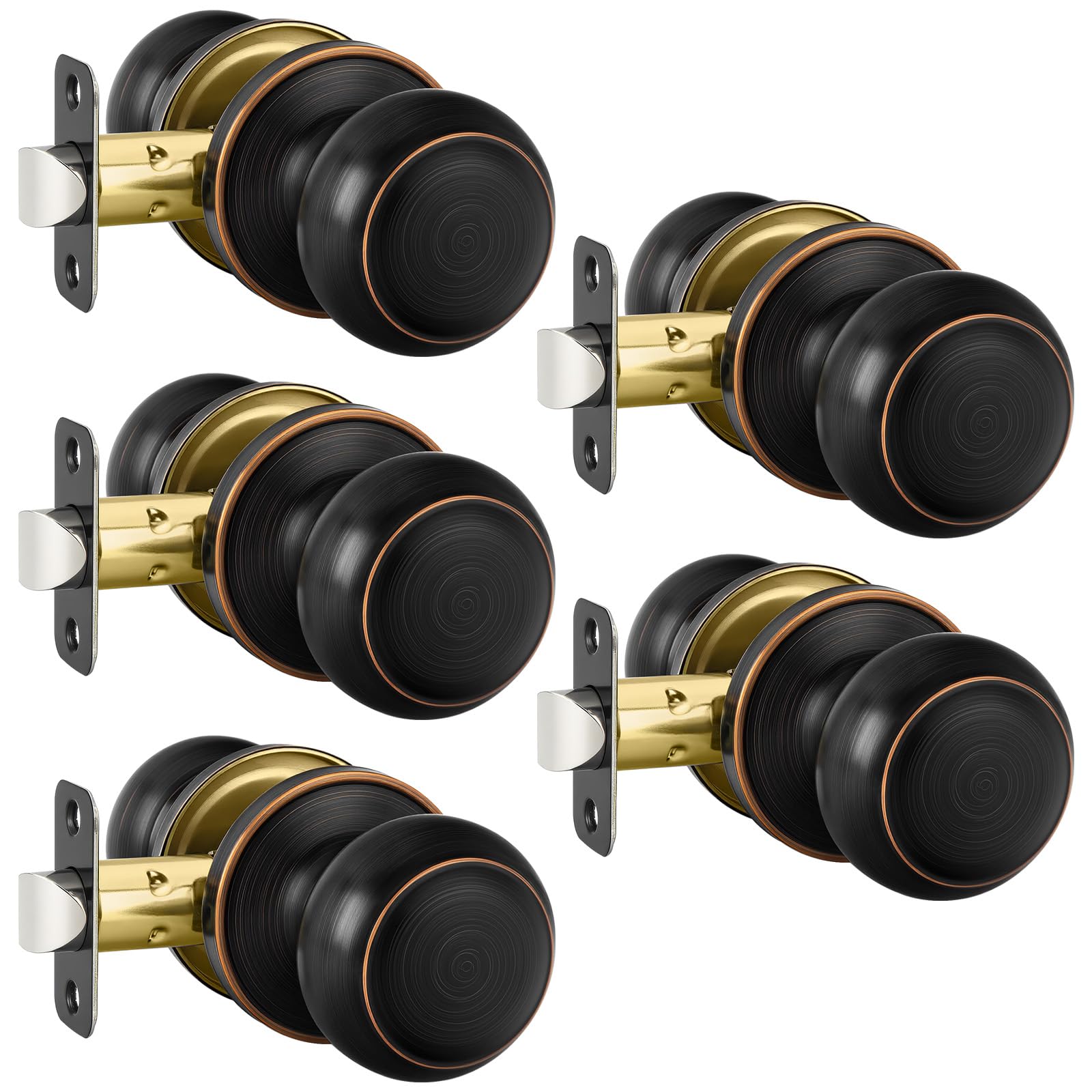 Haidms 6 Pack Matte Black Door Knobs Interior Privacy, Black Interior Door Knobs for Bedroom or Bathroom Classic Round Doorknobs Hardware — Amazon image 30
