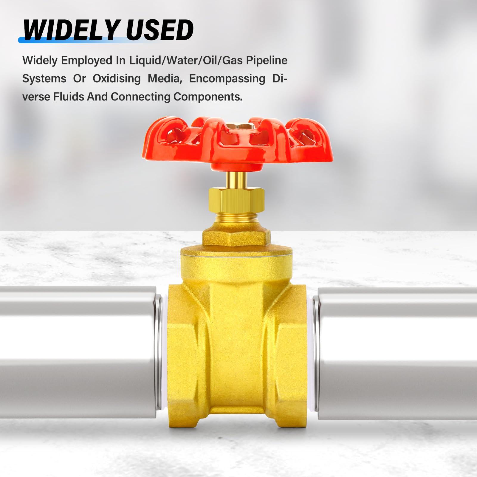 TAILONZ PNEUMATIC 1PCS Valvola industriale in ottone da 2 pollici, porta rotante per impieghi gravosi con filettatura femmina x femmina, con impugnatura a rotella, per acqua, petrolio, gas