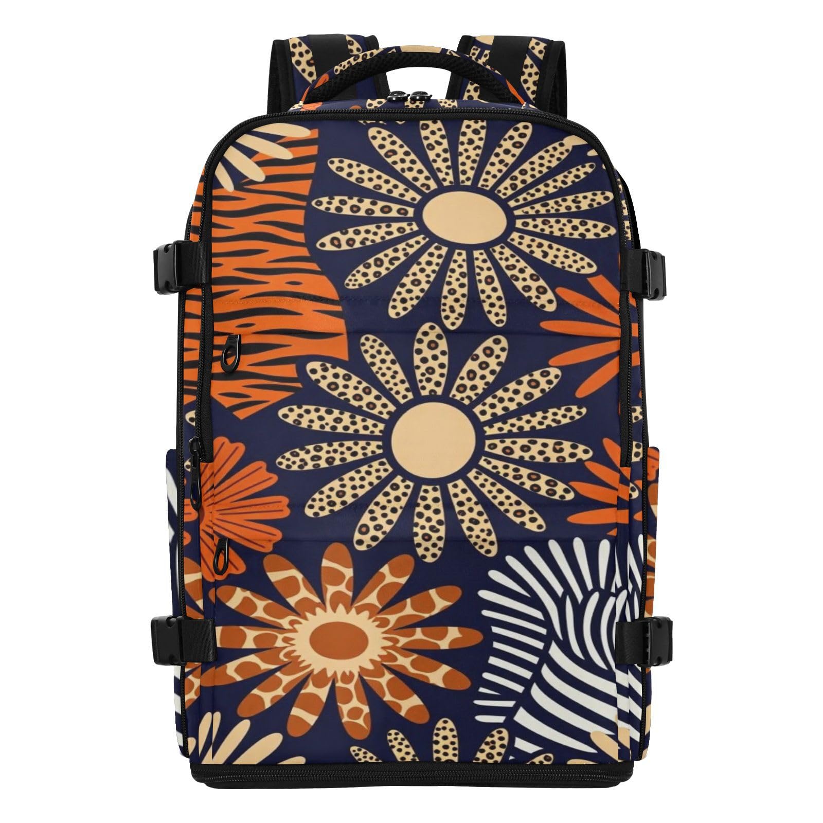 Duży plecak torba na laptopa 15,6 cala dla mężczyzn do pracy 20 l | Wodoodporna lekka męska torba na laptopa kwiatowy boho kwiaty urocze zwierzęta lampart 15,6 torba na laptopa do samolotów