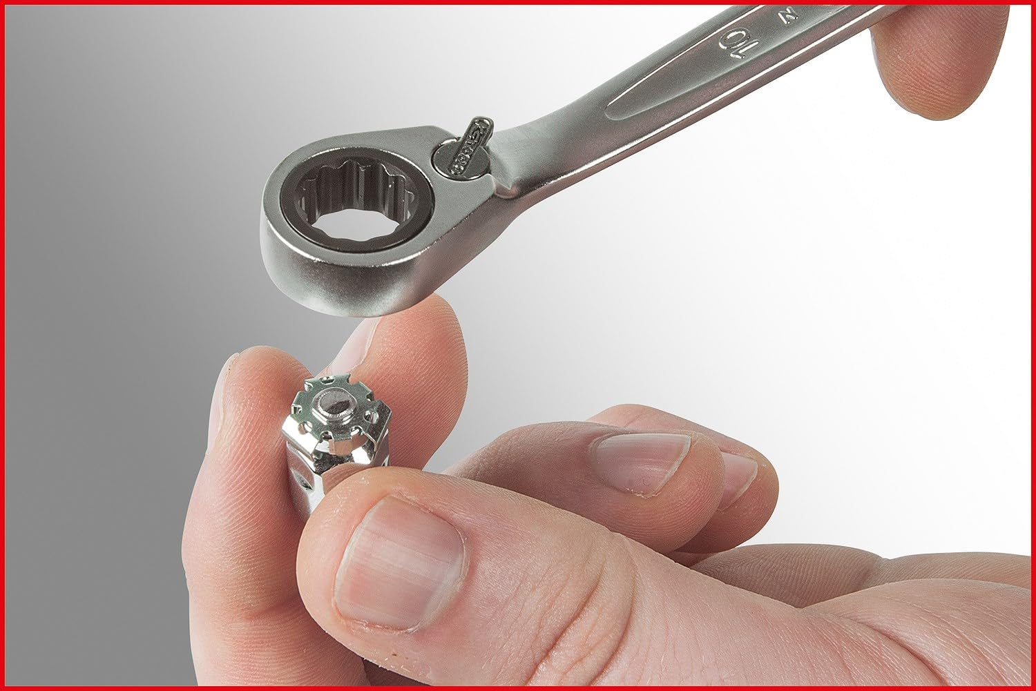 KS Tools 503.4666 GEARplus Zestaw kluczy płasko-oczkowych z grzechotką, przełączalnych, 16-szt