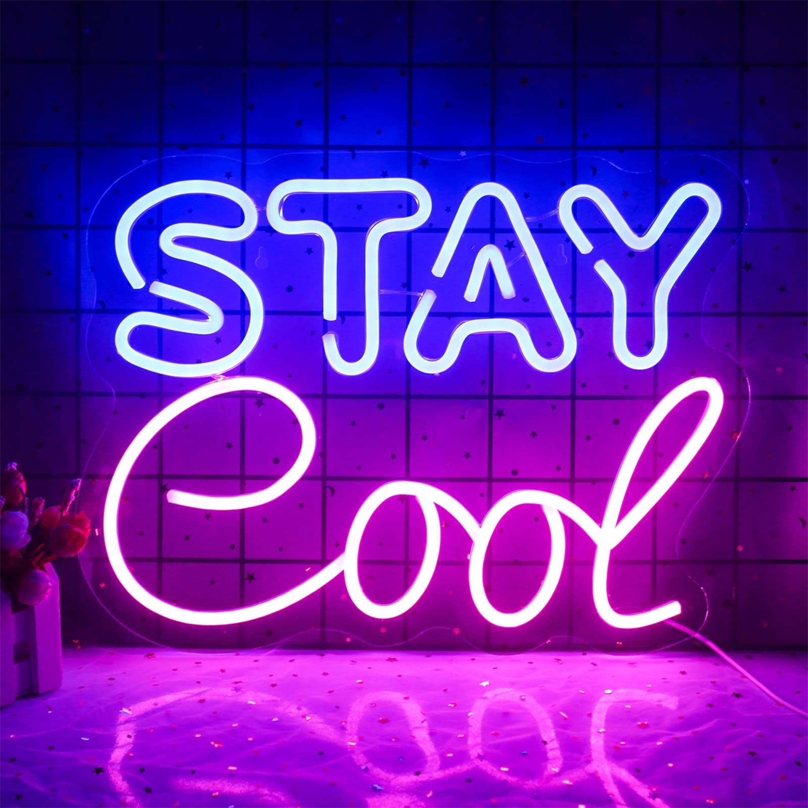 Neon Sign Light Keeps Stay Cool LED Neonlicht Hochzeit Acryl LED Wall Bar Sommer Party Decor Schönes Zimmer Geschenk Nachtlichter