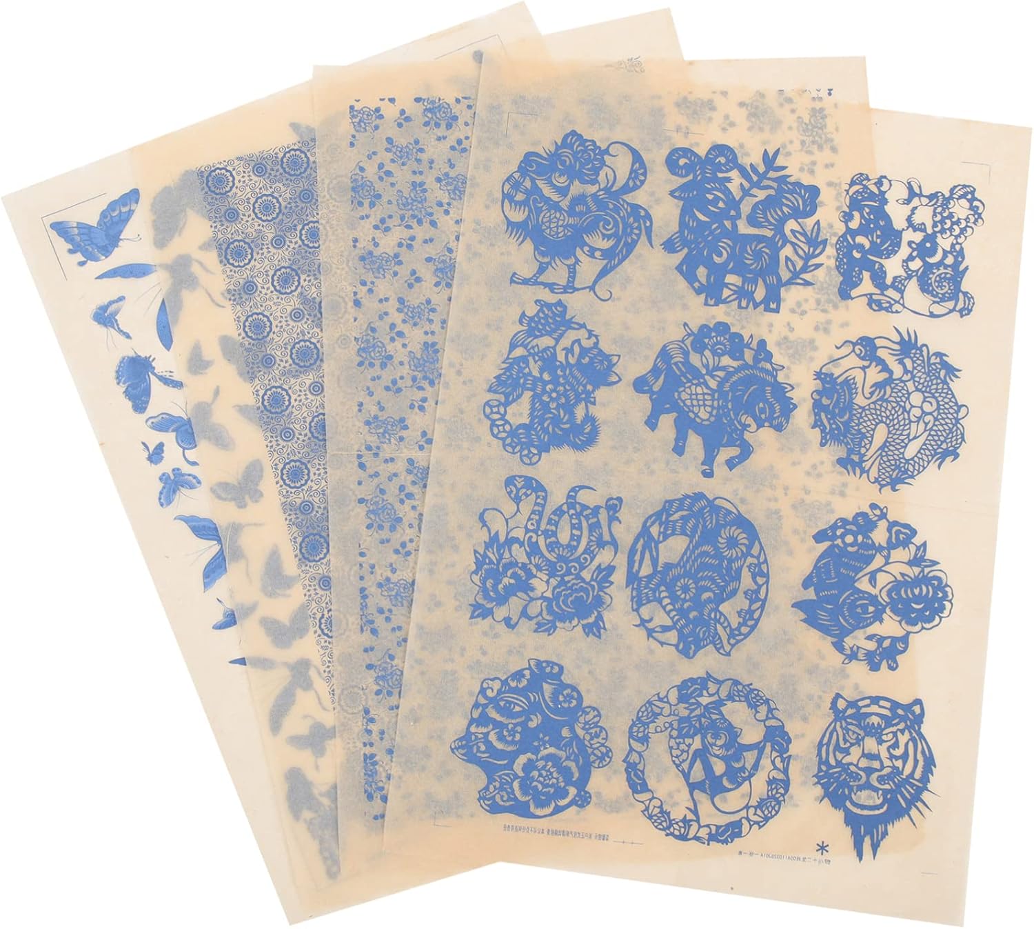 Sewroro Pottery Ceramics Clay Transfer Paper 4 Sheets Ceramic Decals Glaze Flower