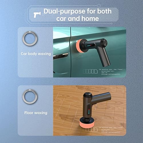 Miniatura 6 de Kit de pulidor inalámbrico para automóvil con baterías recargables USB-C de 2000 mAh, kit de cera portátil para automóvil con 3 discos adicionales,