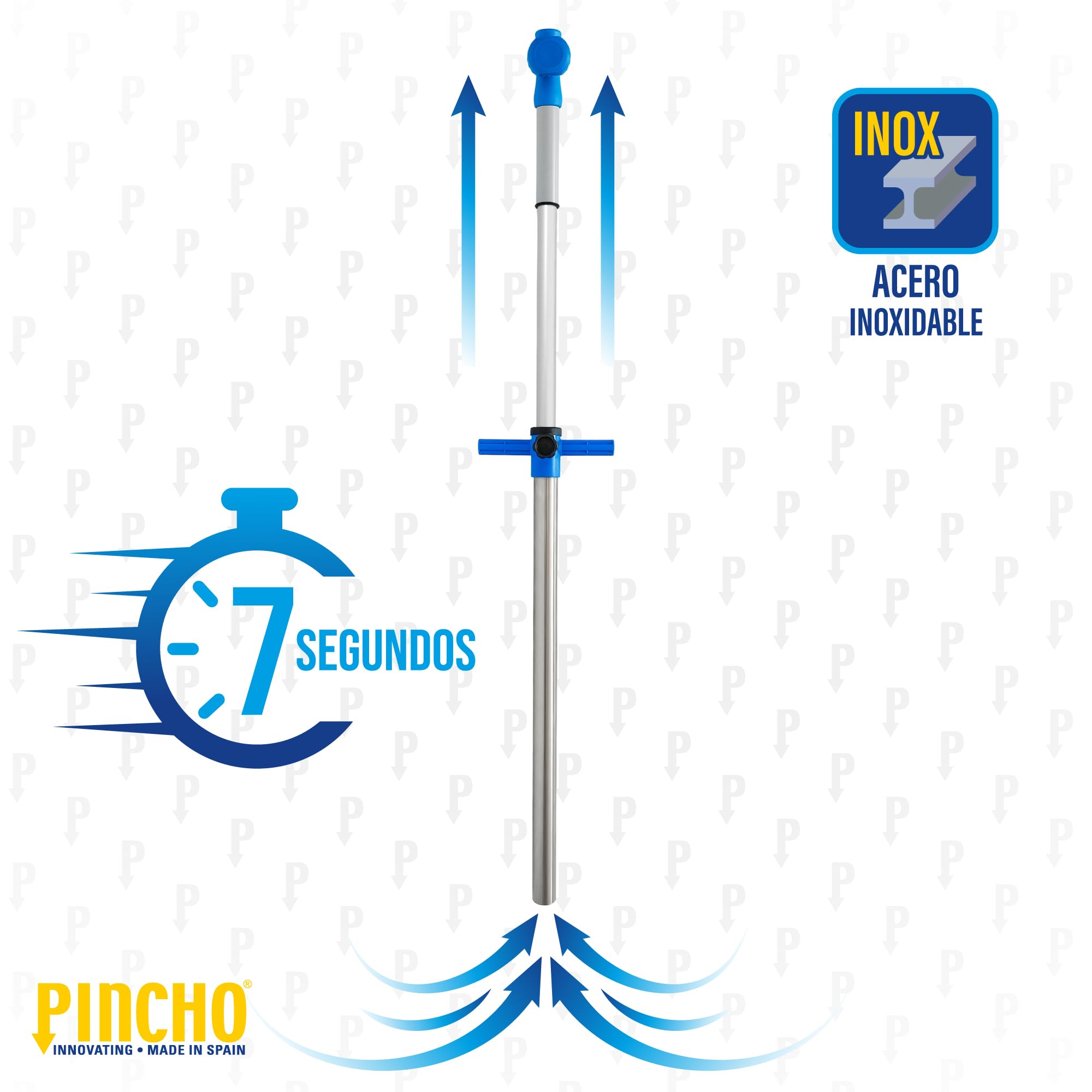 Pincho Topo, aspira la arena por succion, Sistema para succionar arena y colocar la sombrilla fácilmente. Para uso en playas de arena.