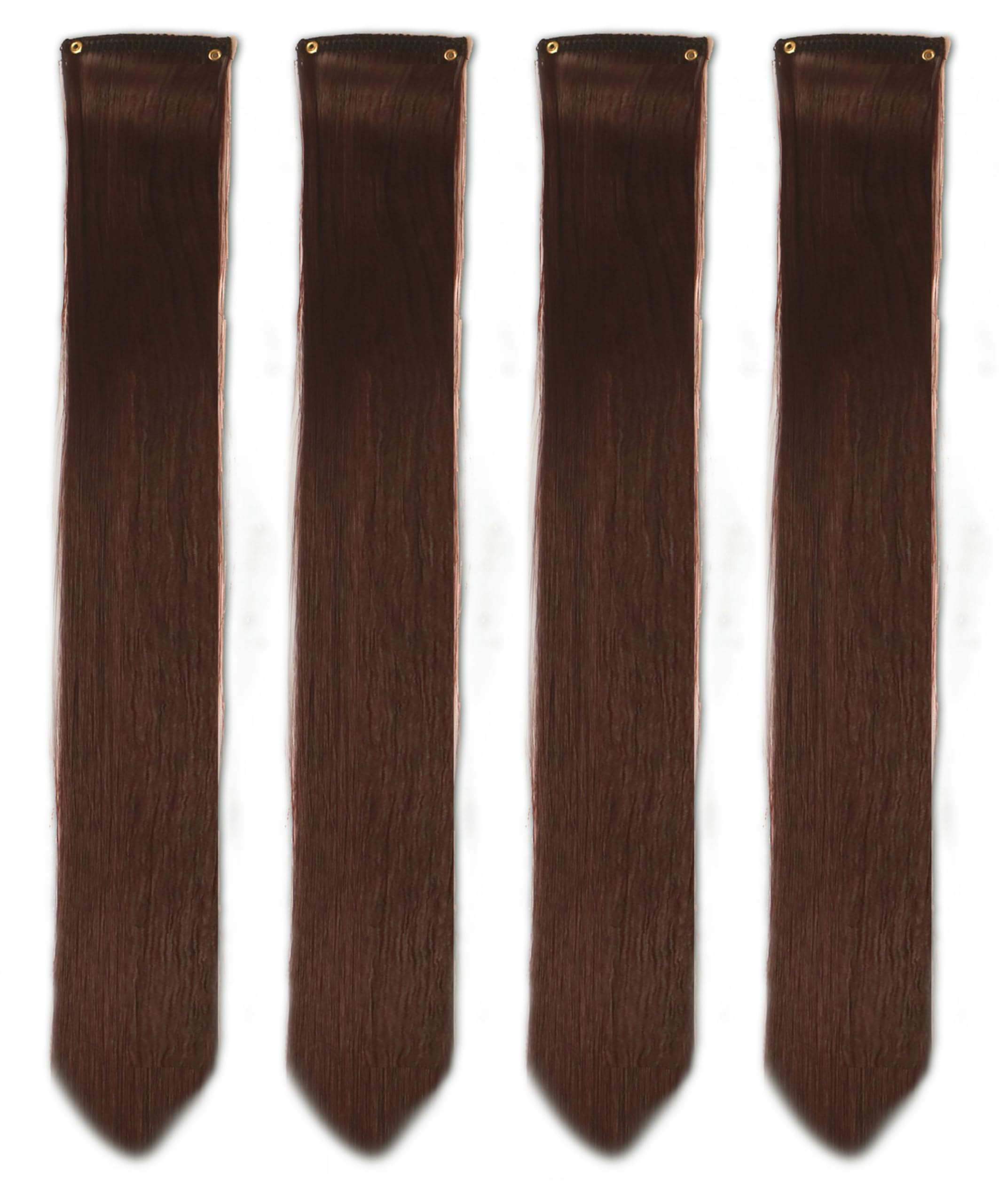 Heaven Fake Hair Straight Hair Streak Colored Extension Highlighter For Women And Girls, Artificial Hair Set Of 4 pc Burgundy (Pack Of 1)-image-29