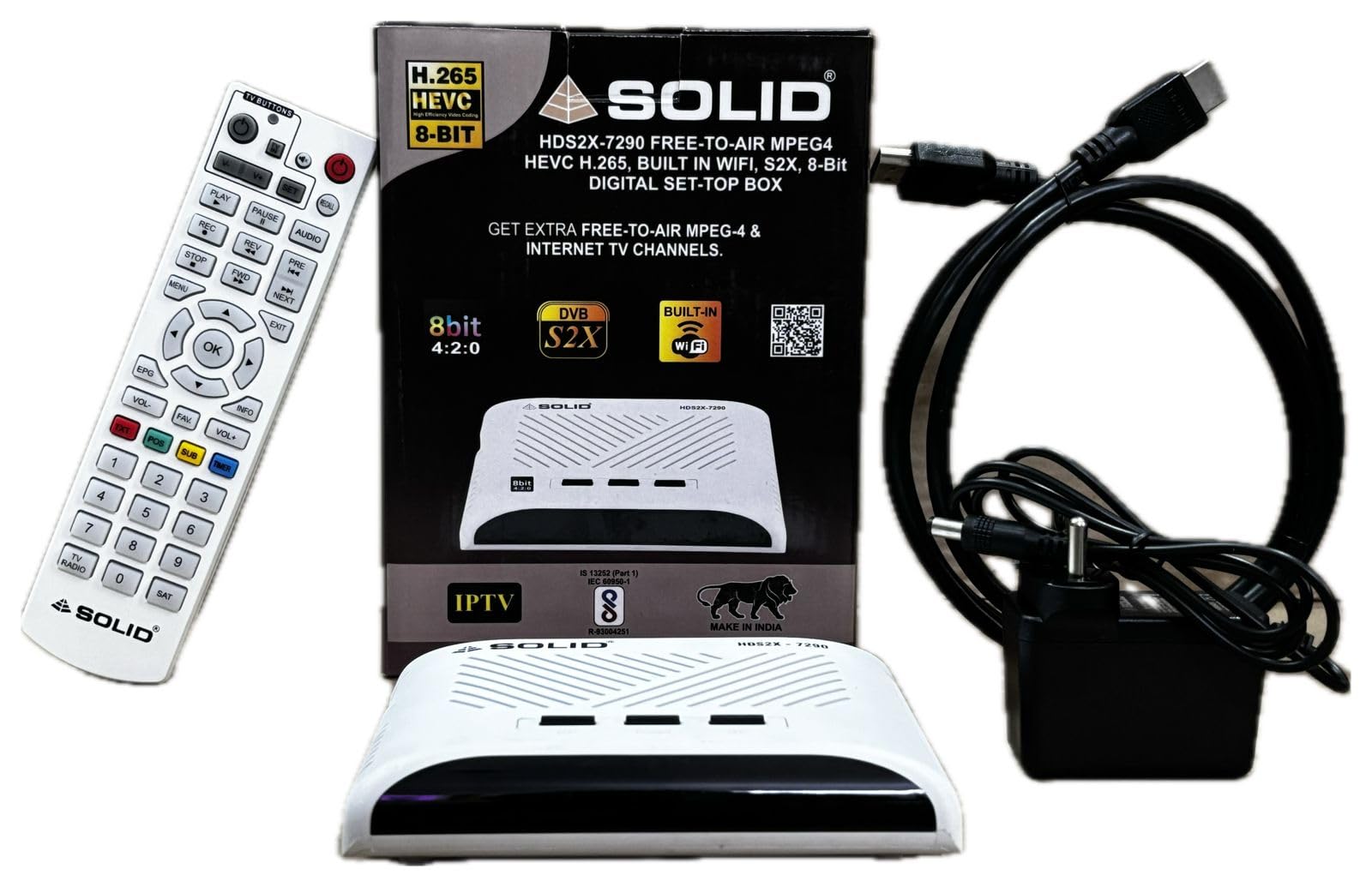 Presents Solid HDS2X-7290 S2X, HEVC 8bits H.265 Free-to-Air Set-Top Box with Inbuilt WiFi for Watch YouTube and 25 Online Tv Channels Multi Language-image-9