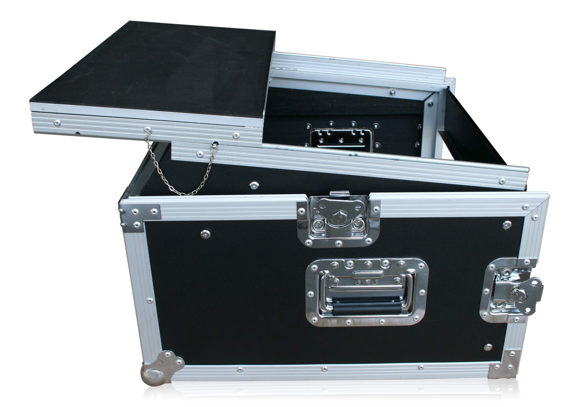 Winkelrack 6/10 HE mit Notebookablage Flightcase Laptop