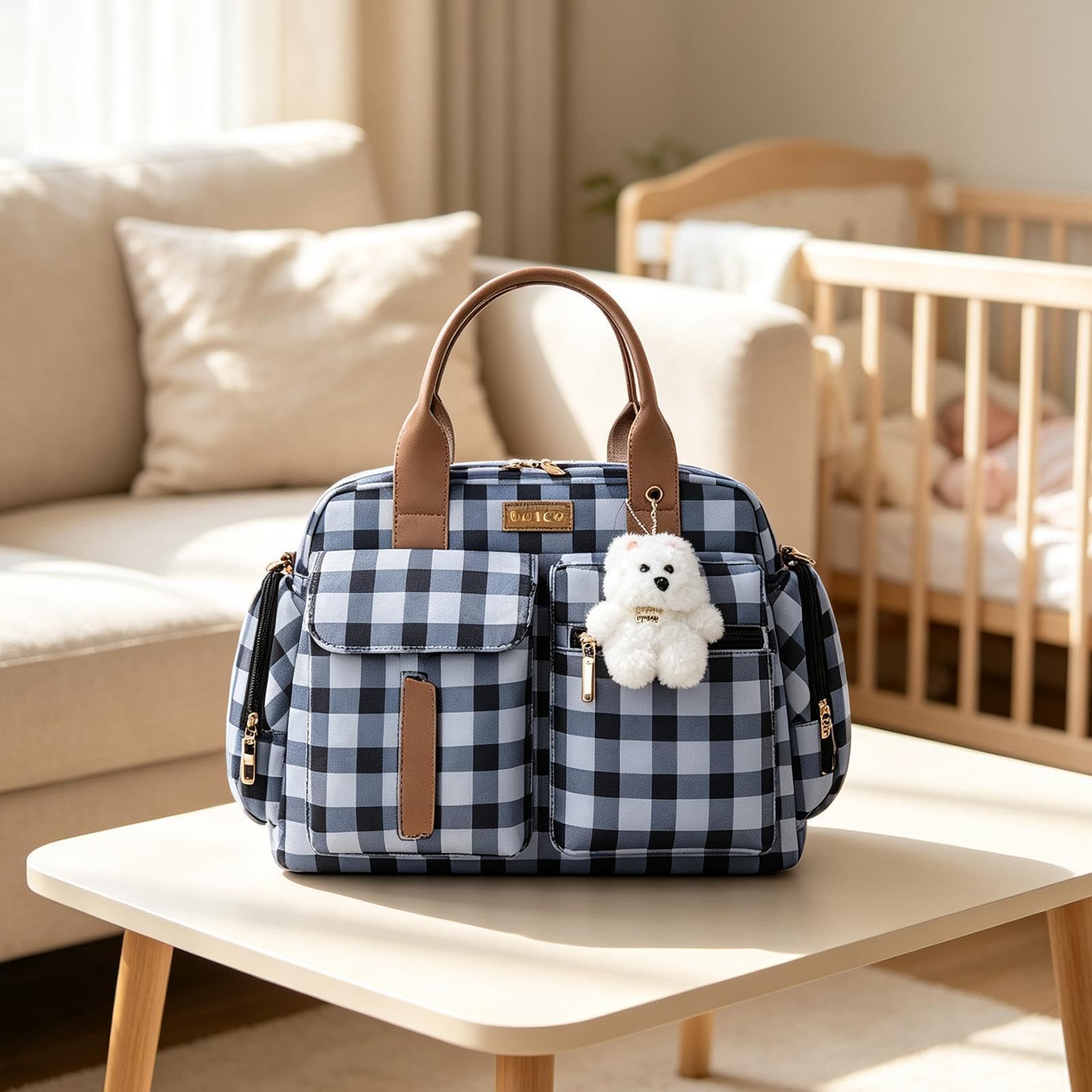 Torba Shopper Na Pieluchy z uchwytem Mała Stylowa Torebka Ramieniowa w