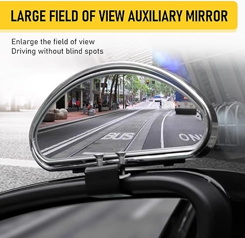 Miniatura 3 de Gunhunt 2 espejos de punto ciego automotriz  Universal, convexo, gran angular, espejo auxiliar para coche, exterior negro