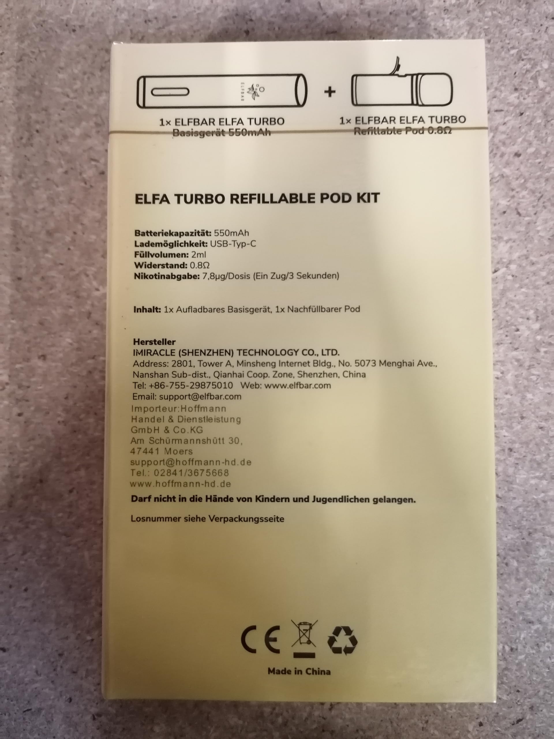 Elfbar Elfa Turbo Kit Bundle, Elfbar Pod System, Mod Battery Carrier and  Pod , No Nicotine, No Liquid, Available in Various Colours: Amazon.de:  Electronics & Photo
