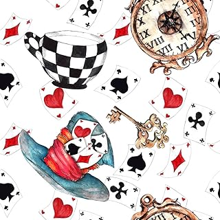 Alice in Wonderland Pattern 2 Quilting Cotton Fabric 45