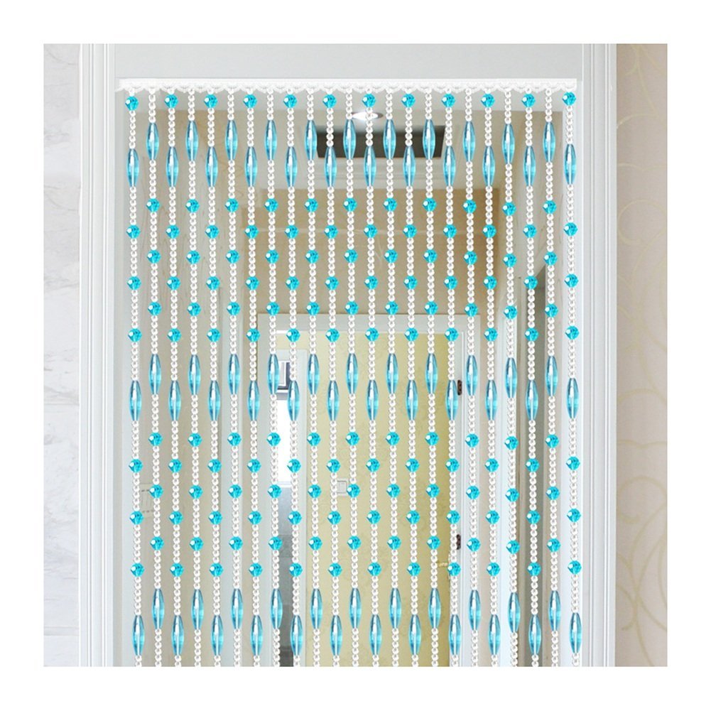 Rideau de Perles de Qualité OKUOKA 90x180cm avec Pendentif Intérieur Lourd