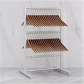 Portable Hanger Organizer Cart, Metal Steel Clothing Hanger Storage System, Clothing Store Hanger Storage Shelf For Laundry Room ClosetSilver,50x40x80cm
