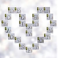 Vista 7 de Letras de madera rústica sin terminar de 6 pulgadas para decoración de pared, letras decorativas de pie en rodajas, decoración de tablero