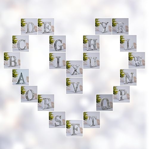 Miniatura 7 de Letras de madera rústica sin terminar de 6 pulgadas para decoración de pared, letras decorativas de pie en rodajas, decoración de tablero para