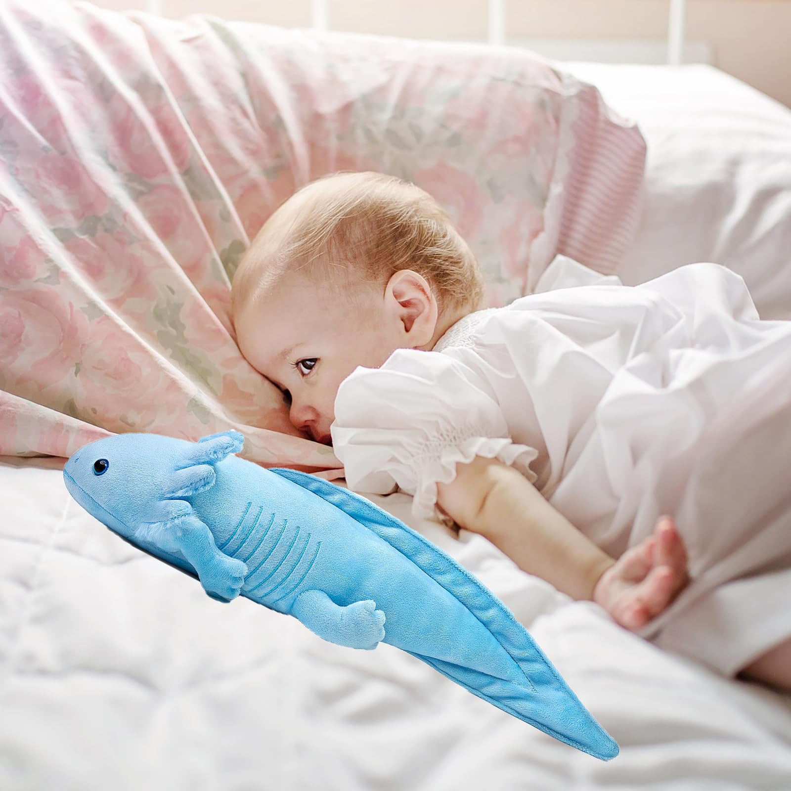 Lilizzhoumax Axolotl Plüschtier 45cm - Realistisches Kuscheltier In Rosa