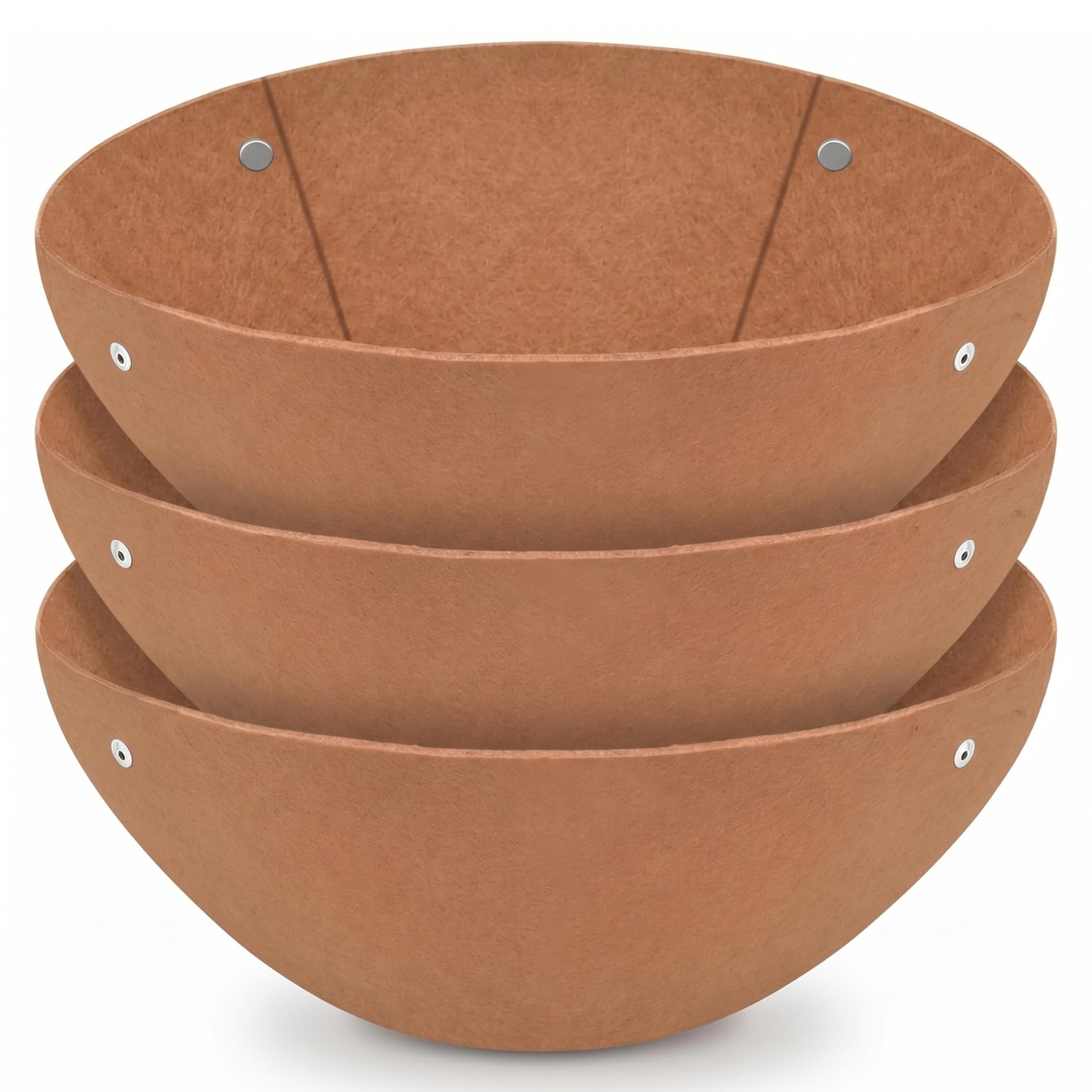 Sjfbebsy Hanging Basket Liners, 3-Pack Felt Fabric Planter Liners for 14inch Outdoor Hanging Metal Baskets Brown, Planter Inserts for Large Pots