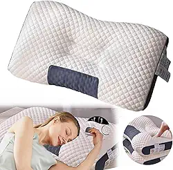 Travesseiro de espuma de memória, travesseiro de pescoço cervical para alívio da dor no pescoço e ombro, travesseiro ortopédico para massagem de pescoço e ombro, travesseiro ortopédico para