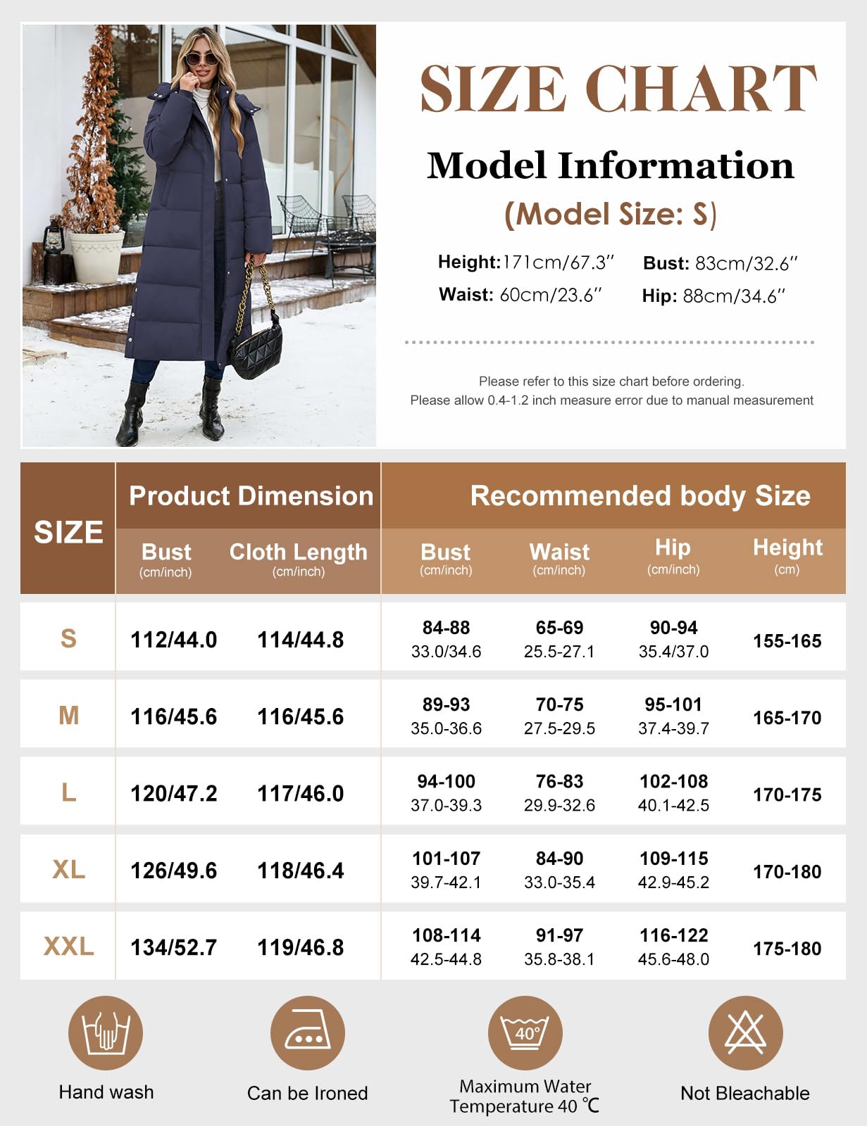 CMTOP Cappotto Donna Invernale Extra Lungo Giubbotto Imbottito in Cotone Caldo Trapuntato Cappotti con Cappuccio Elegante Casual Giacca Outdoor Piumino con Zip e Tasche