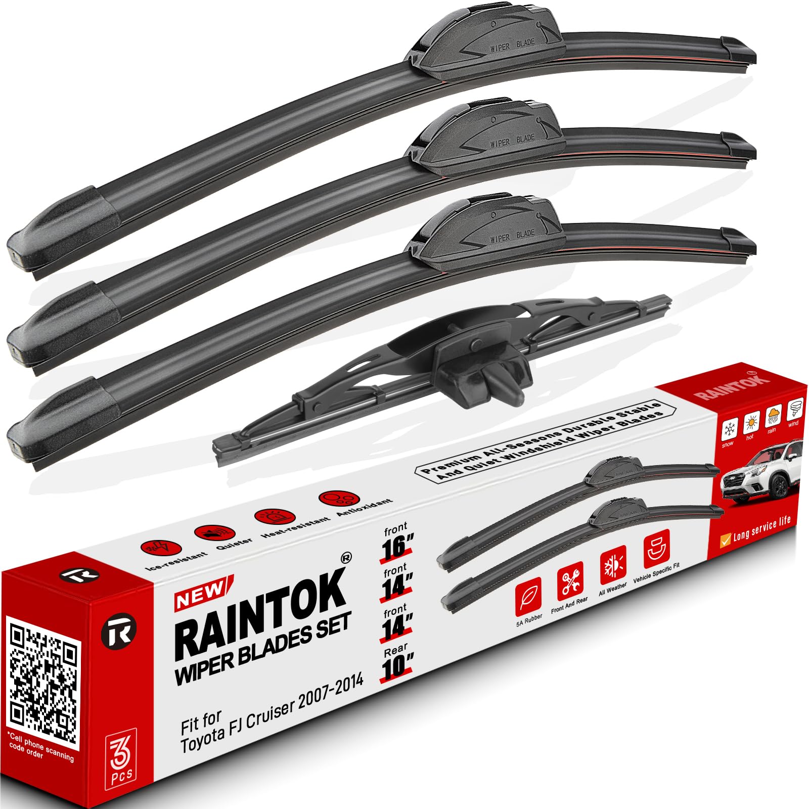 4 Pack Windshield Wiper Blades Replacement for Toyota FJ Cruiser 2007-2014