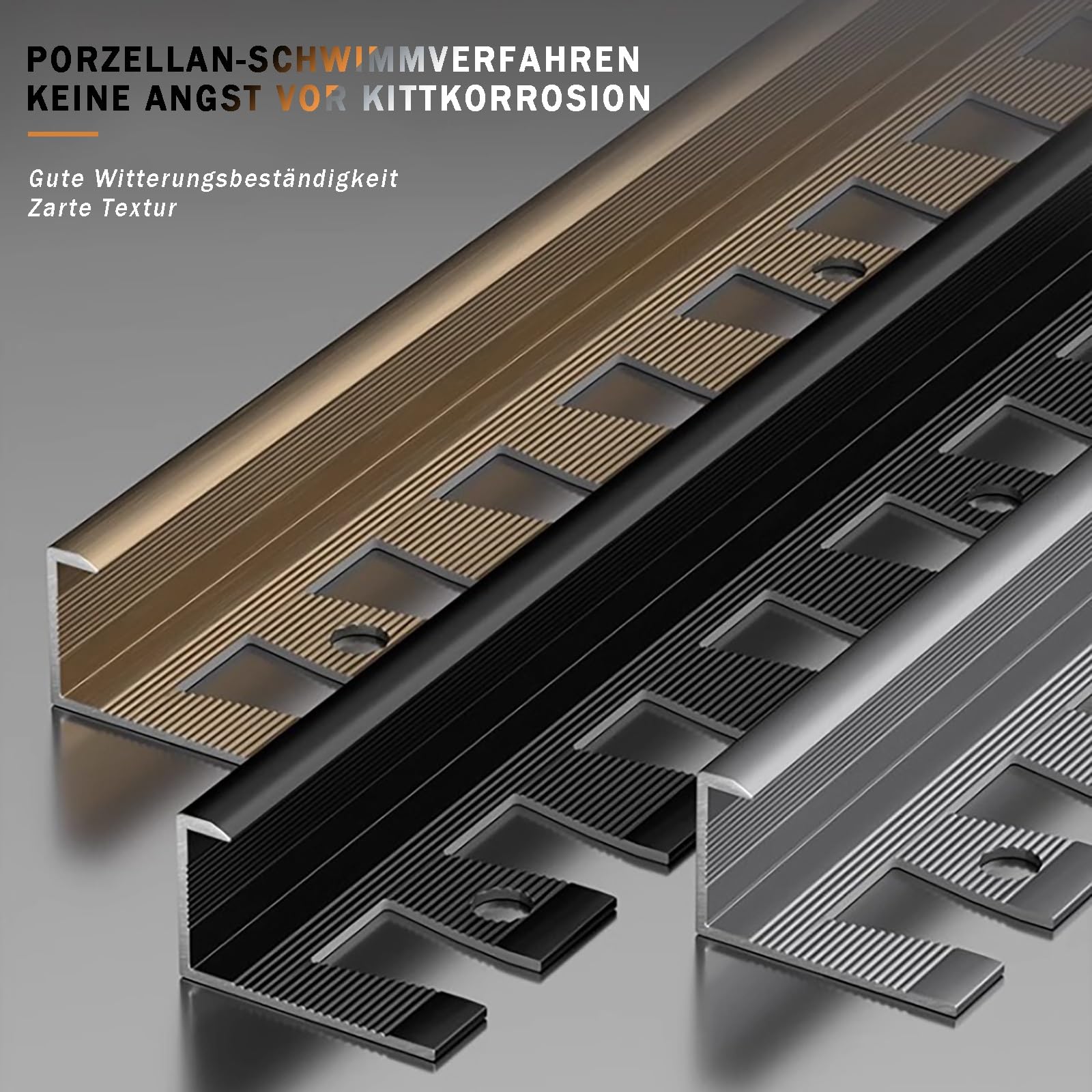 Perfil De Transición Flexible para Bordes De Baldosas 90 Cm* 3 Piezas Tira De Extremo Impermeable Y Resistente A La Humedad para Transiciones De Baldosas De Suelo(Black,High:8.5mm)