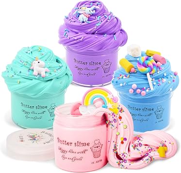 Toys Gifts, Kids Fluffy Slime Kits for Age 5-12 Putty Slimes Set Gift for 5 6 7 8 9 11 Years Old Girls Craft Kits Birthday Gifts Present Stress Toys for Boys