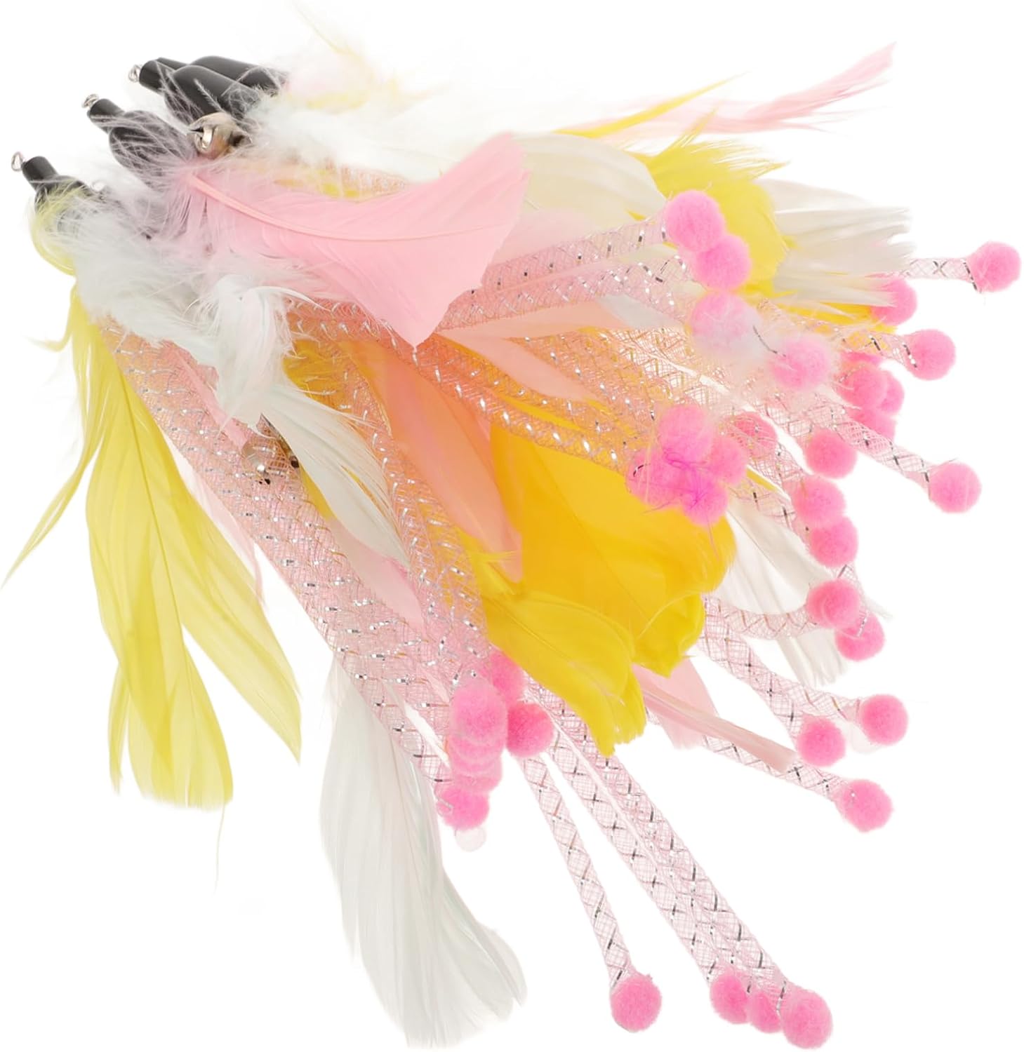 40pcs Plume Wands for Cats Multi-Functional Teasing Toys Agility Coordination for Indoor Play Encourages Active Behavior Hunting Instincts