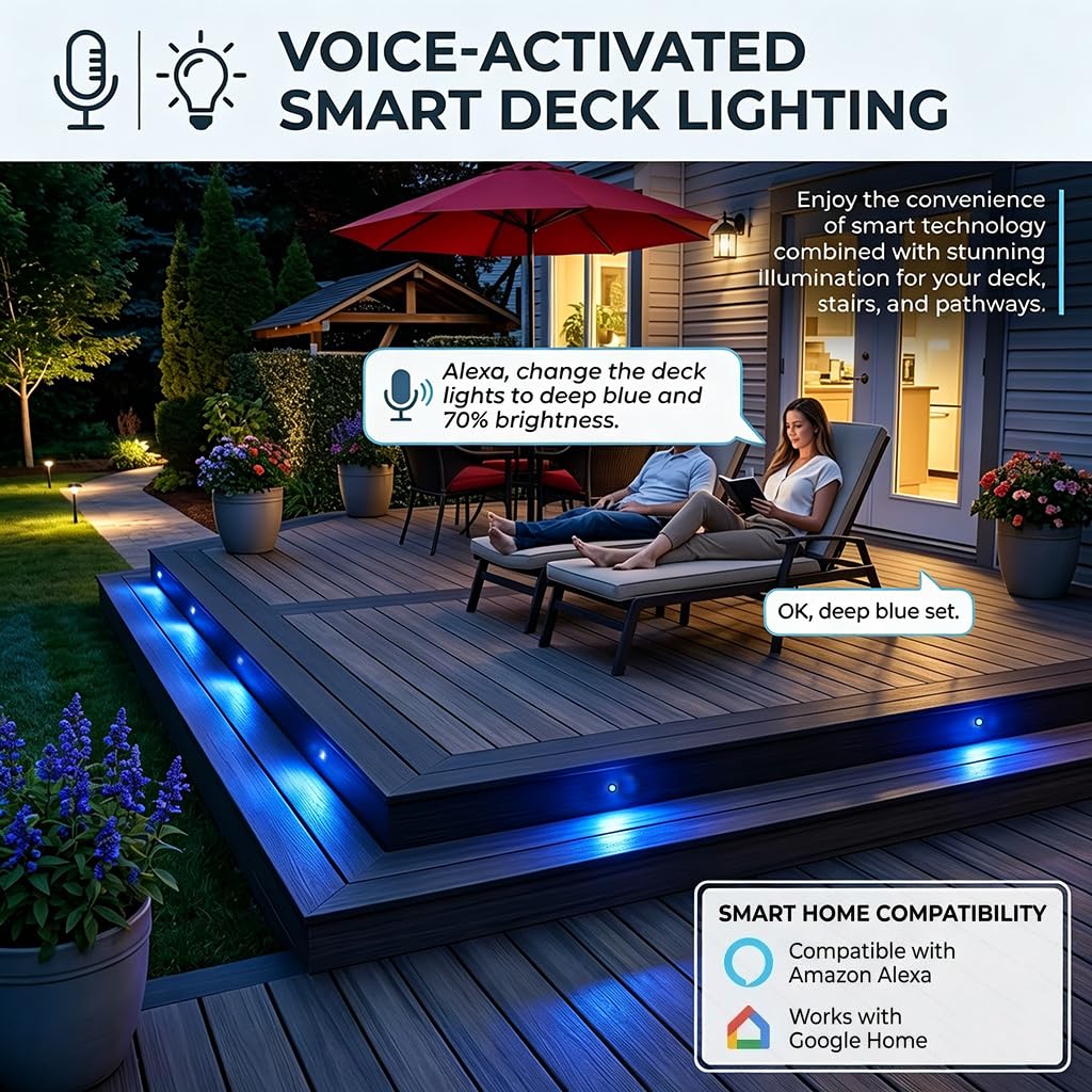 Smart LED Deck Lights - 20 Pack RGB -3 Smart LED Deck Lights - 20 Pack RGB -3