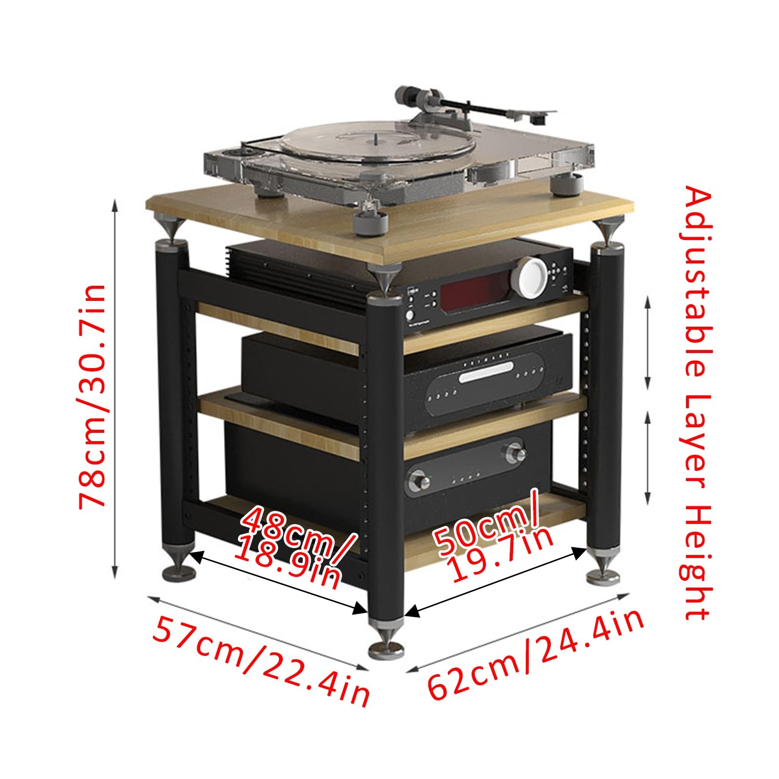 Genérico Półka CD, stojak na multimedia, stojak do gier, audiowizualny stojak na media z listwami zasilającymi, stojak na rozrywkę, stojak na DVD i projektor, idealny do p