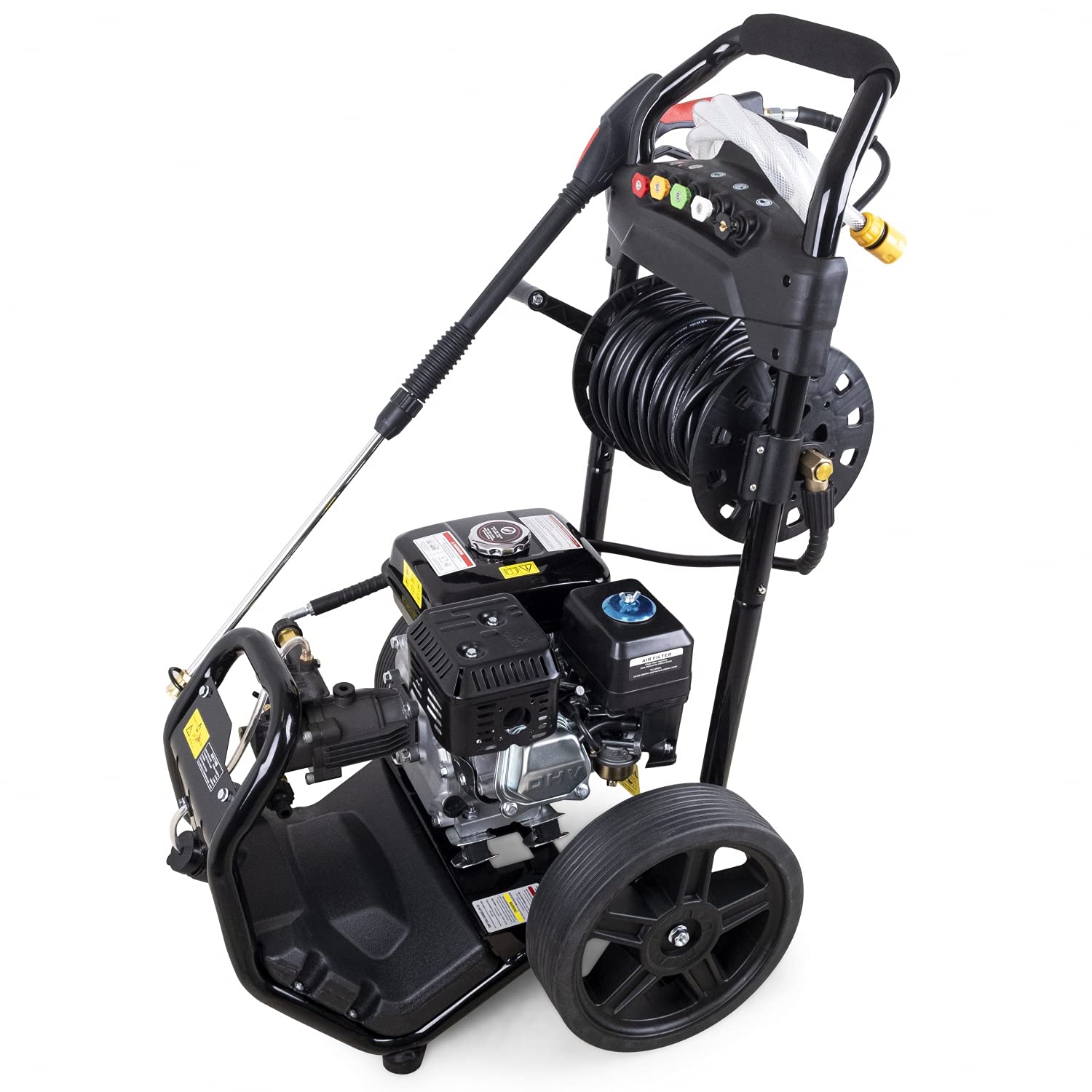 Nettoyeur Haute Pression à Essence DT-KR170D avec Moteur de 7 CV (Pression Max. 210 Bar | Pression de Travail 180 Bar | 5 Buses de Travail | Auto-amorçage | Tuyau Haute Pression 20 mètres Inclus)