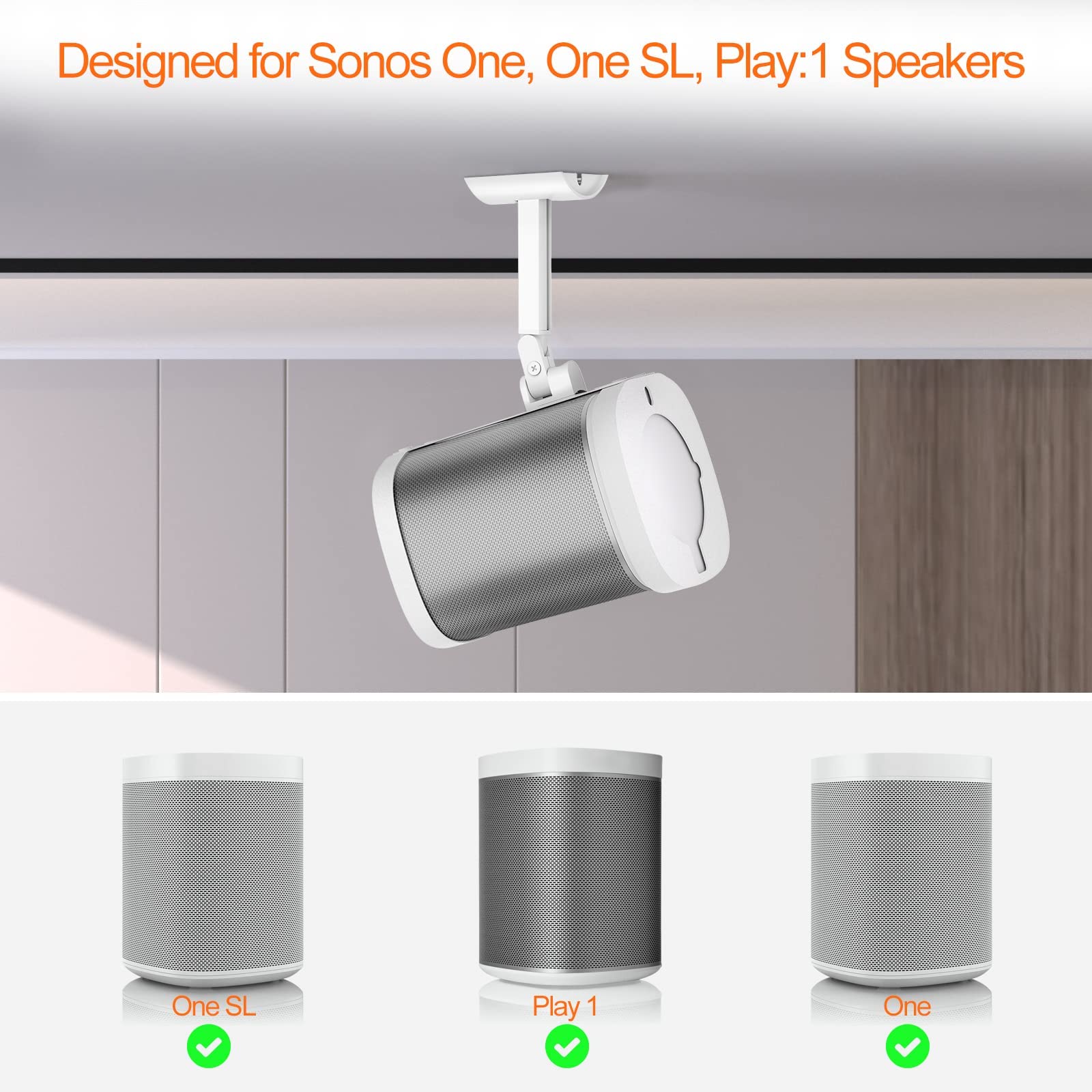 SONOS Plafondsteun voor Sonos One [SL] zwart Plafondbeugel