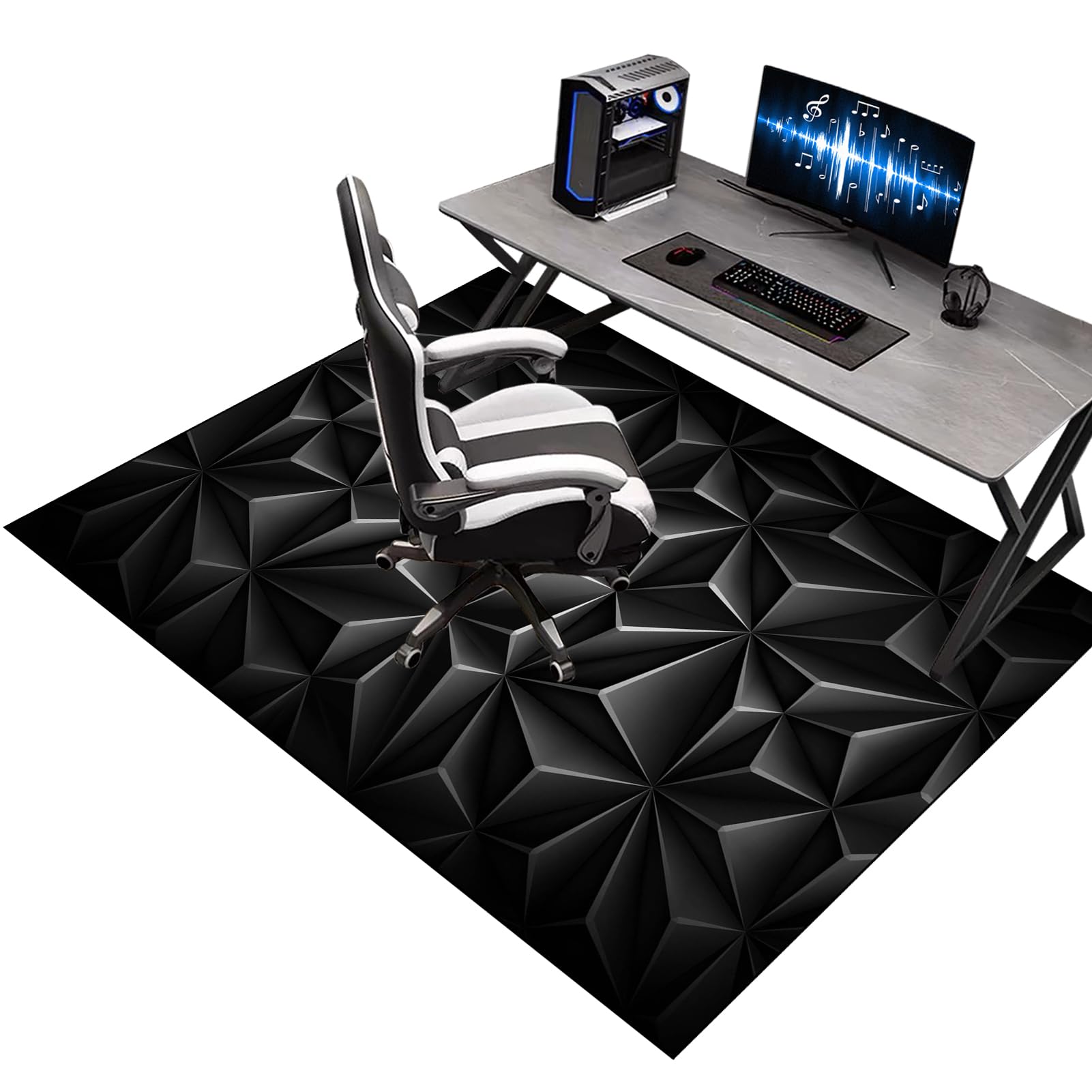 Tapis de Sol Bureau, Tapis de Protection pour Les Sols 100 x 160 cm, Tapis de Chaise Gaming, Tapis Chaise de Bureau, Tapis de Chaise Roulante, Tapis de Sol pour Fauteuil Convient au Bureau à Domicile