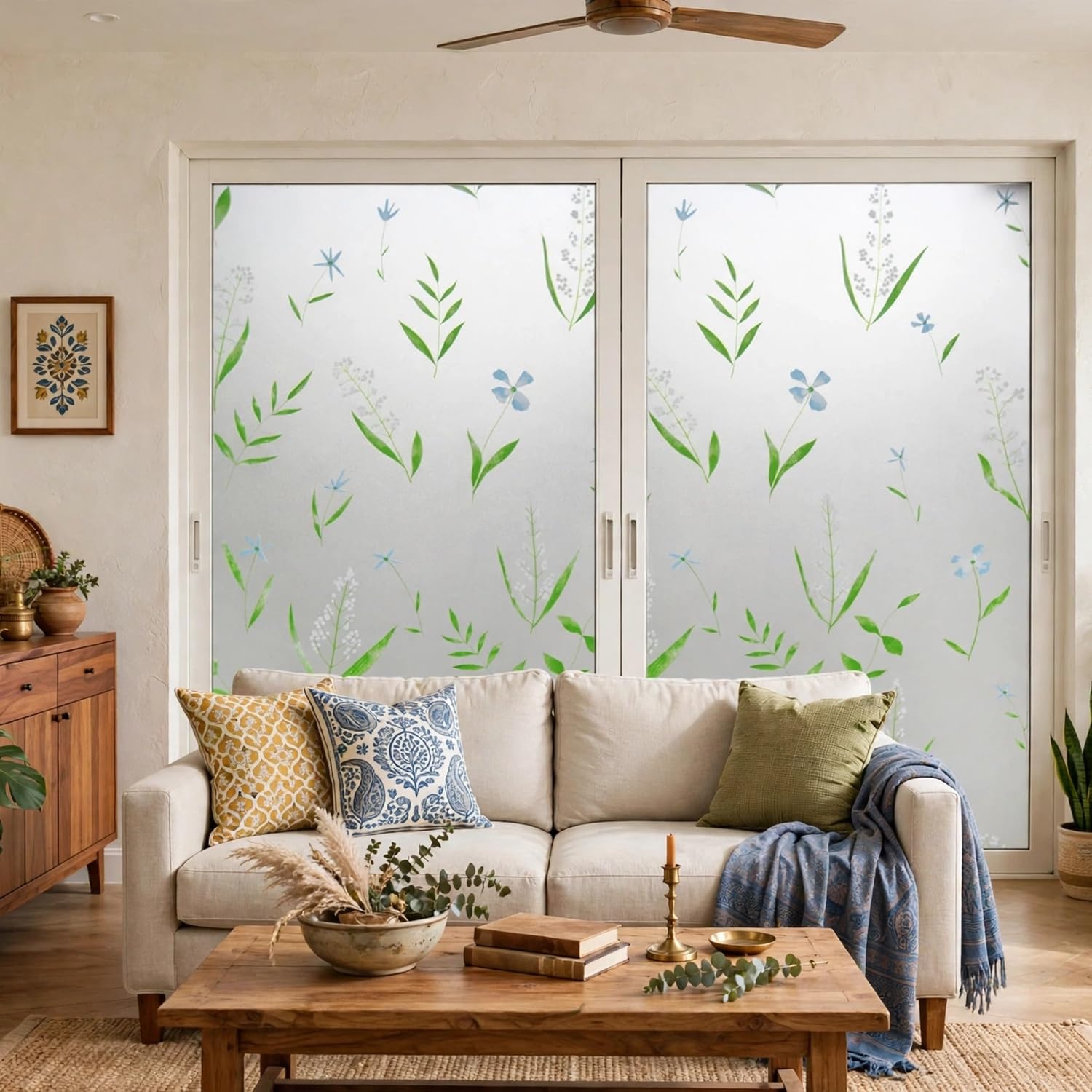 Frosted Jasmine Window Film - Privacy & UV Protection -2 Frosted Jasmine Window Film - Privacy & UV Protection -2
