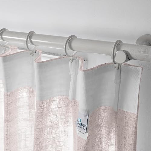 Miniatura 2 de ChadMade Tallis Collection - Cortina plisada con aspecto de lino pesado de 72 pulgadas de ancho, para oscurecer la habitación, con aislamiento