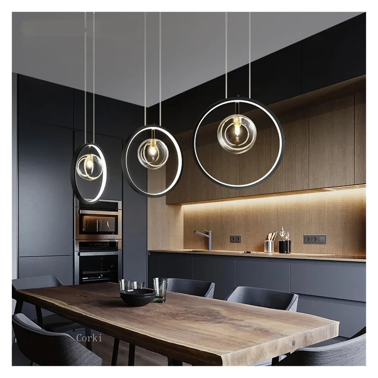 Lustre moderne à bulles 6000K pour éclairer un grand espace sombre