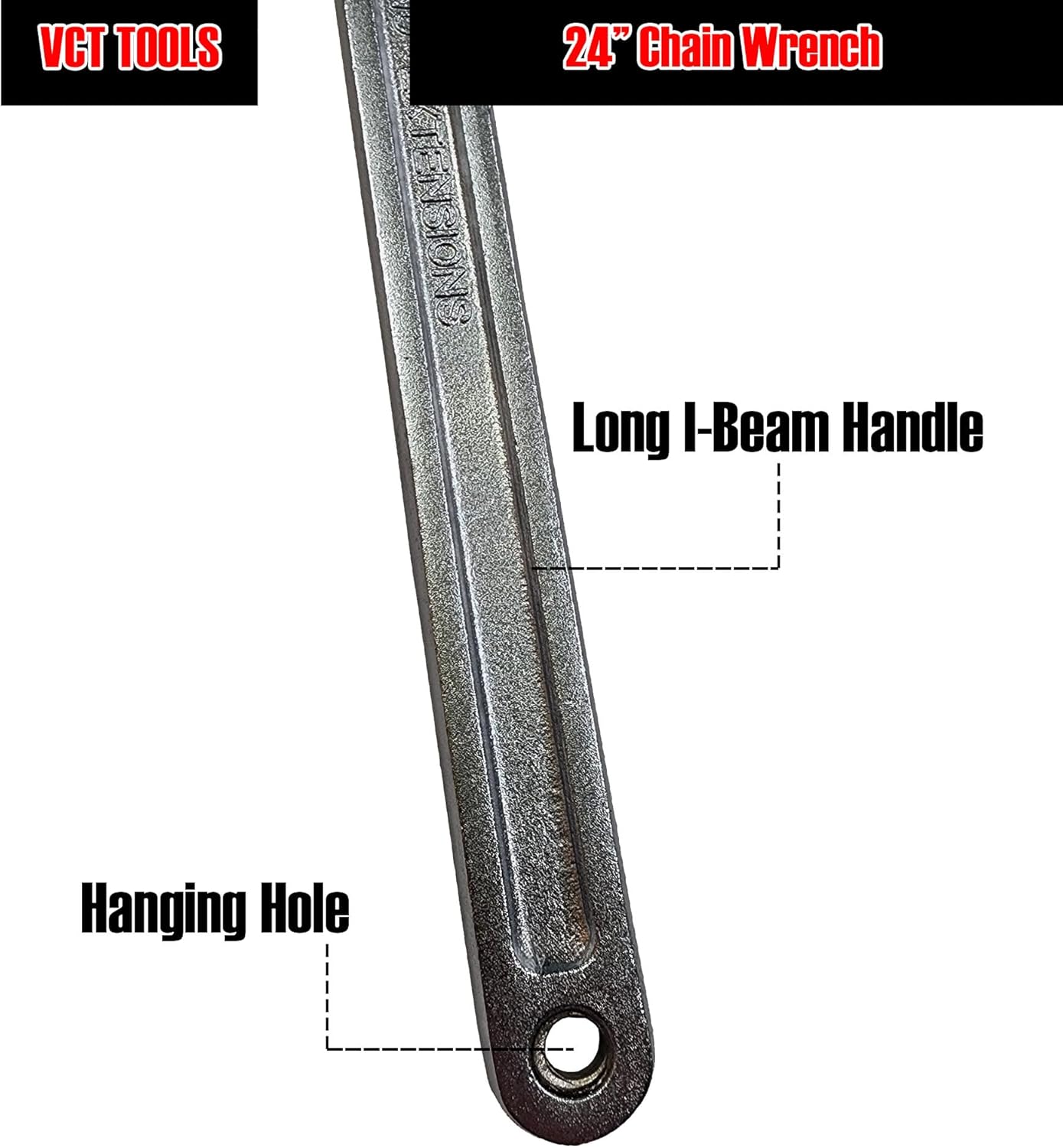 VCT 24" Chain Wrench, Adjustable Oil Filter Chain Wrench Fits up too 6.7" Dia