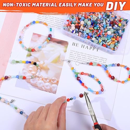 Miniatura 5 de Victlov Cuentas de cristal surtidas para la fabricación de joyas, trabajo de lámpara de bricolaje, cuentas espaciadoras de vidrio coloridas cuentas