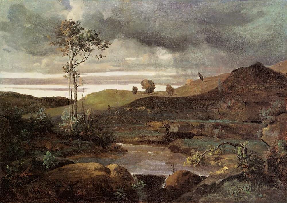 Cuadro sobre lienzo La Campaña Romana de Corot para decoración de pared 60x90cm 5