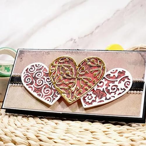 Miniatura 5 de 4 piezas de troqueles de metal para el día de San Valentín, diseño de flores, corazón, tarjetas de San Valentín, plantillas cortadas, manualidades,