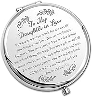 Vista 1 de PLITI Espejo compacto para nuera de suegra, suegra a mi nuera, espejo de bolsillo de boda (hija en ley CM)